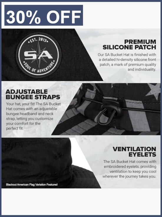Bucket Hat UPF 50+ Sun Protection Adjustable Strap Fishing Hiking main image 7